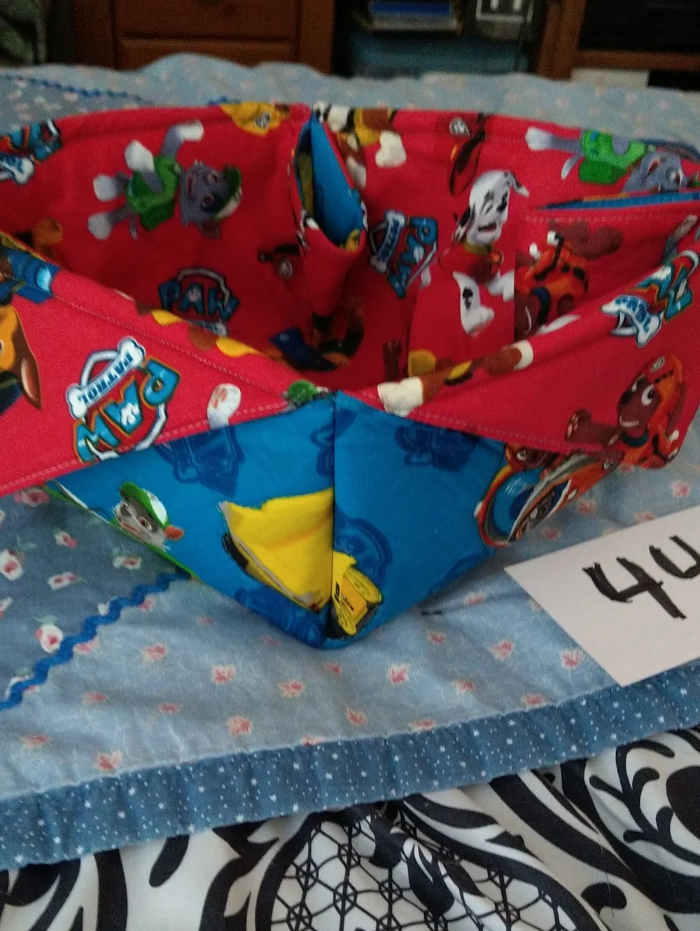 Paw Patrol Red and Blue Fabric Toy Organizer Basket